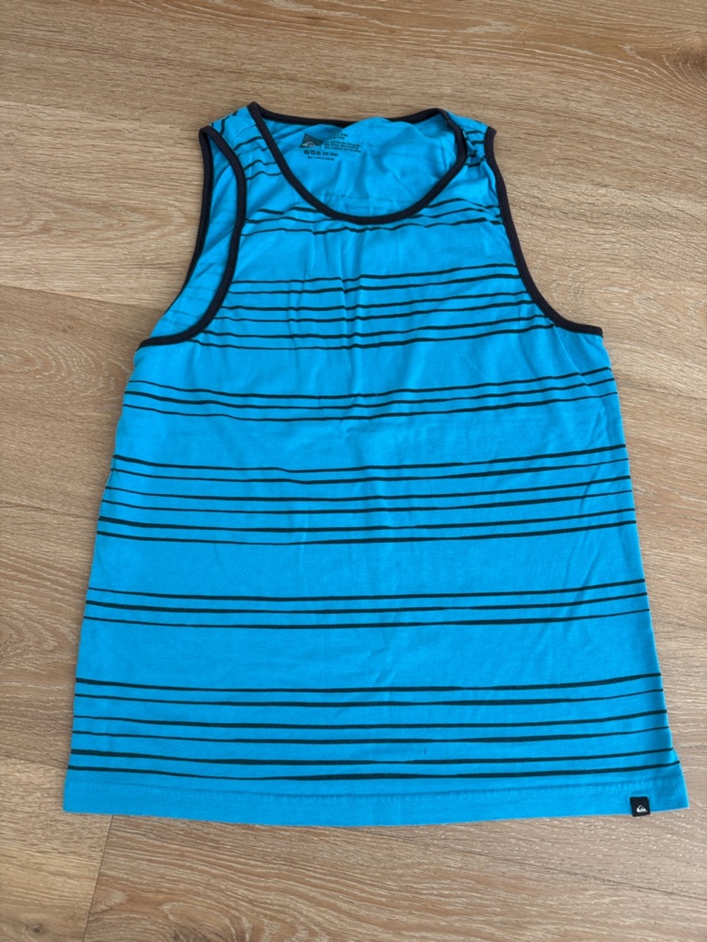 Quiksilver Turquoise & Black Striped Men’s Swim Tank Top